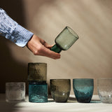F2D Waterglas 22cl Blauw Crackle (set van 2)