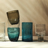 F2D Longdrinkglas 40cl Blauw Crackle (set van 2)