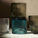 F2D Waterglas 22cl Blauw Crackle (set van 2)