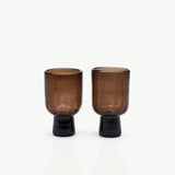 F2D Glas met voet 25cl Bruin Kolon (set van 2)