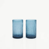 F2D Longdrinkglas 40cl Blauw Crackle (set van 2)