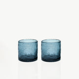F2D Waterglas 22cl Blauw Crackle (set van 2)