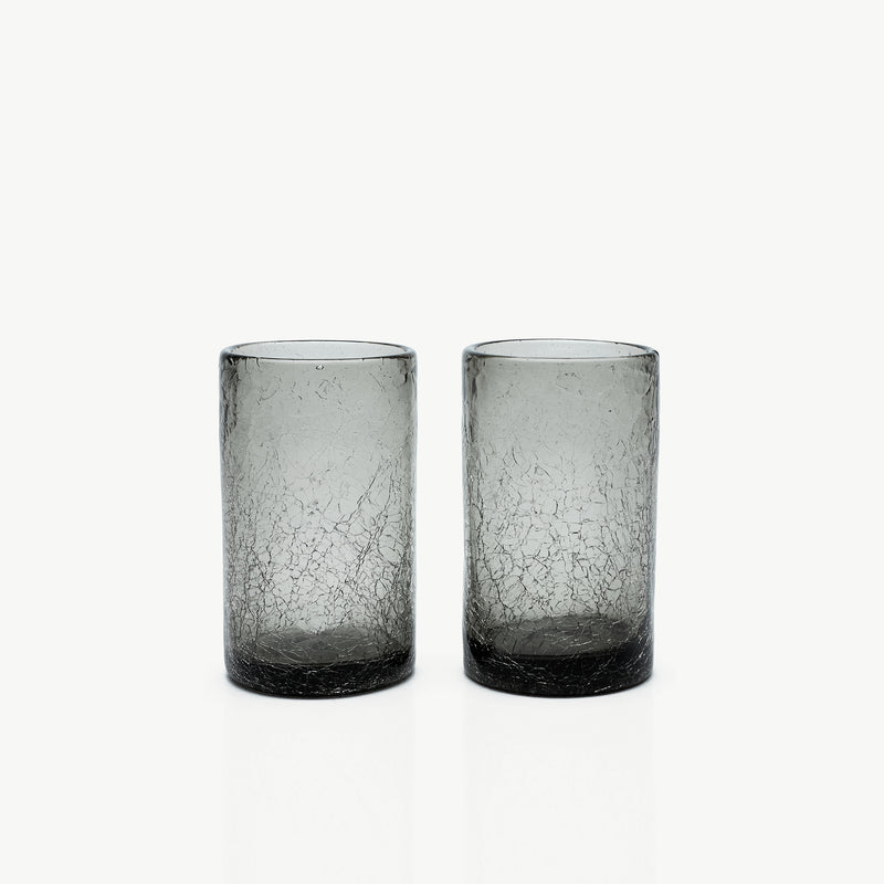 F2D Longdrinkglas 40cl Crackle Grijs (set van 2)